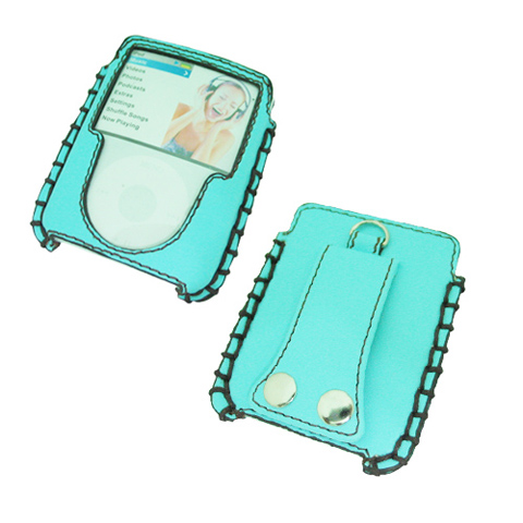 blue case huid te bedekken leer voor ipod nano 3 gen 3G (ip017)-gratis verzending per luchtpost